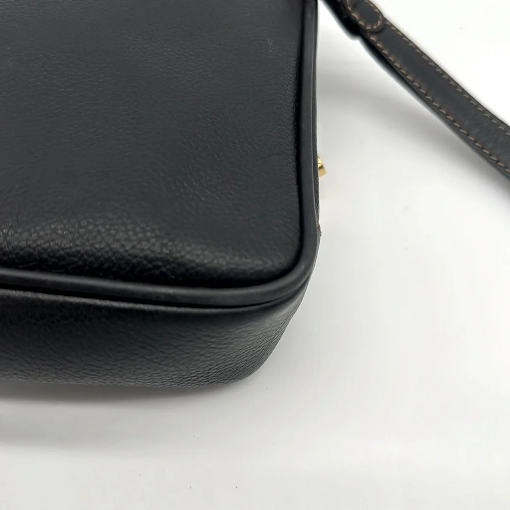 Vintage Dunhill Black Leather Travel Toiletry Bag Organizer